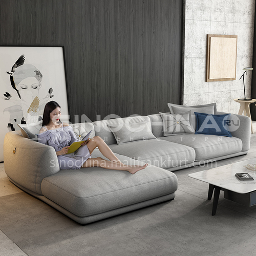 KD-YJ003 Living room leisure and versatile minimalist Nordic modern linen fabric sofa + sponge 40 density, fine linen fabric, solid wood tripod